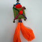 Embroidered tassel keyring : Orange