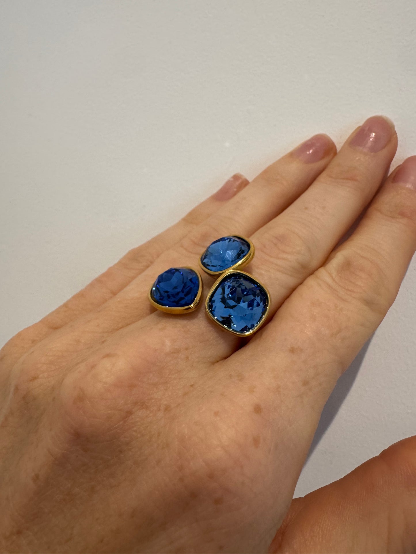 Cobalt Blue Crystal Ring