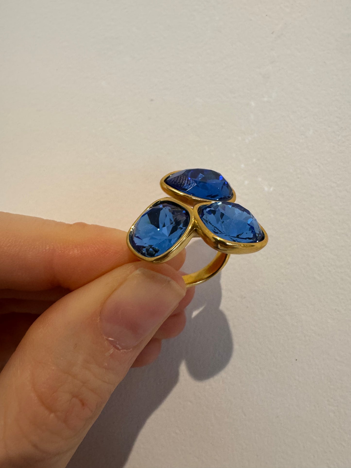 Cobalt Blue Crystal Ring