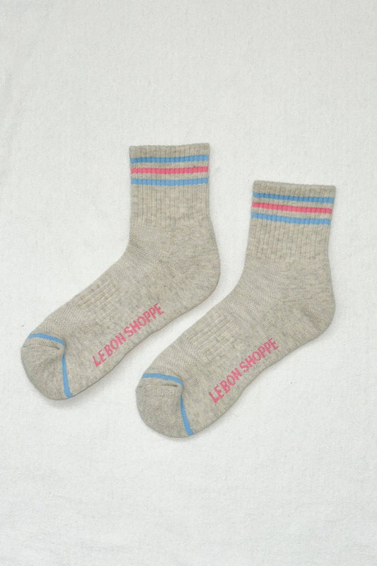 Girlfriend Socks : loop pop Bright Grey