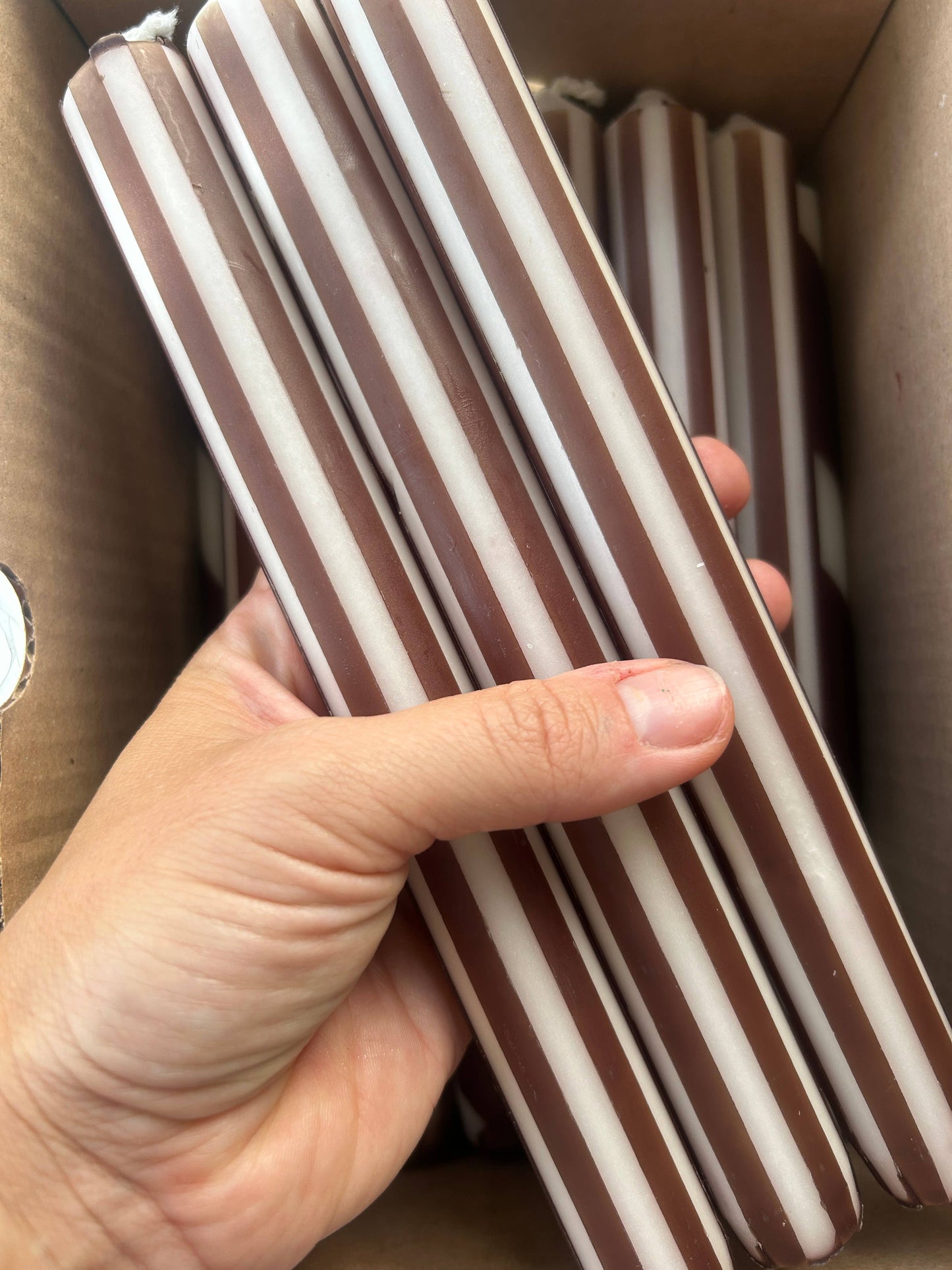 AUTUMN PINSTRIPES INDIVIDUAL : Apricot/rust red