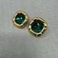 Sofia Chunky Gem Stone Earrings : Green