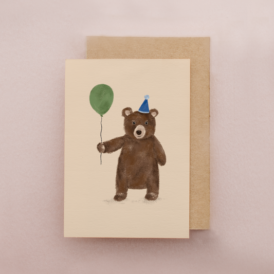 Birthday Bear Card, Children's Celebration Parents Cards for