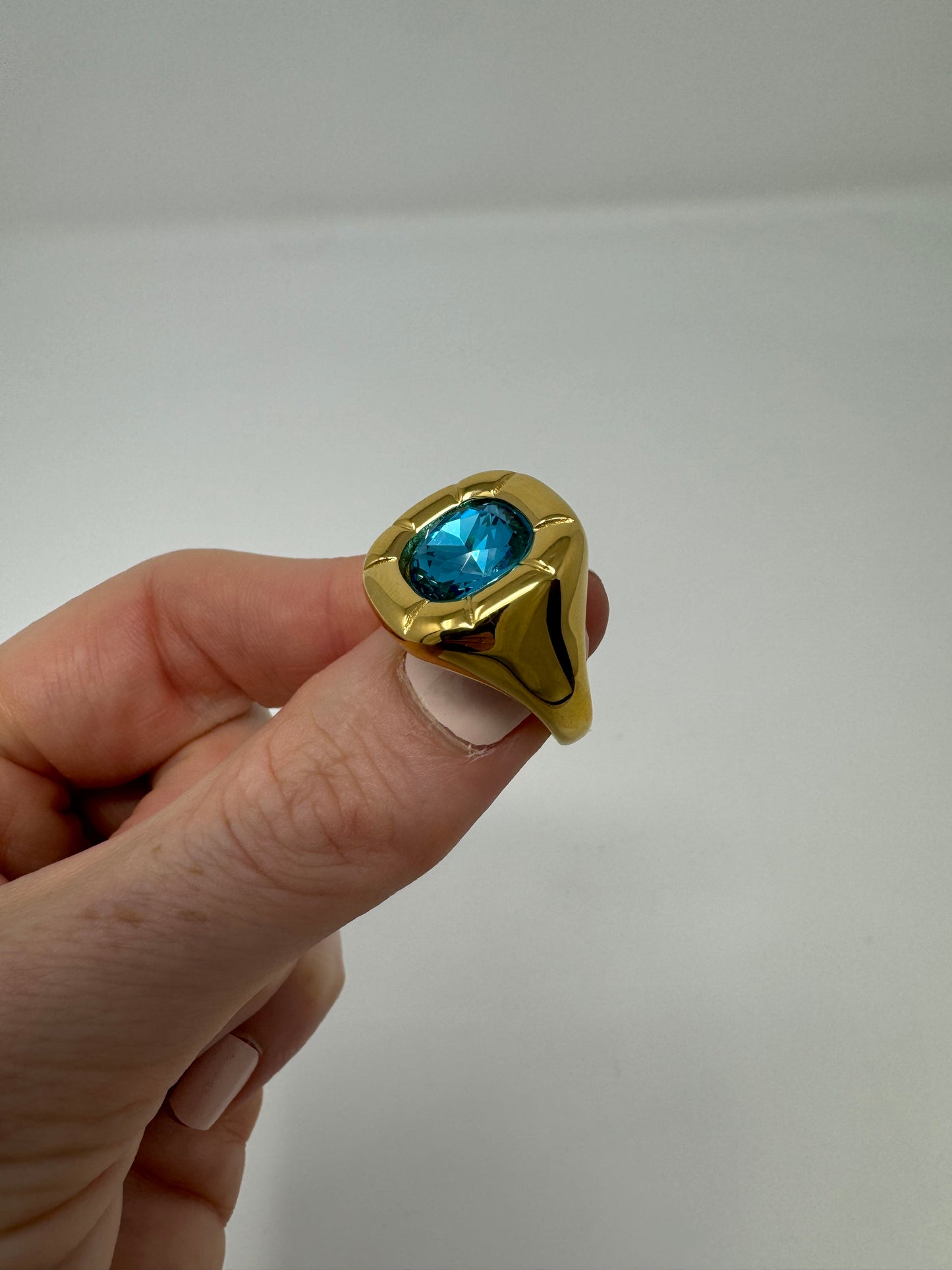 Sofia Chunky Gem Ring : Blue