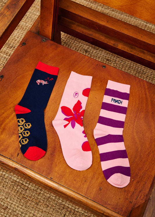 CORNISH ROSE SOCKS x 3