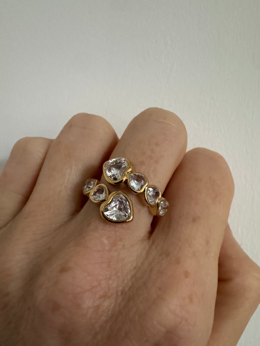 Multi Heart Gem Ring