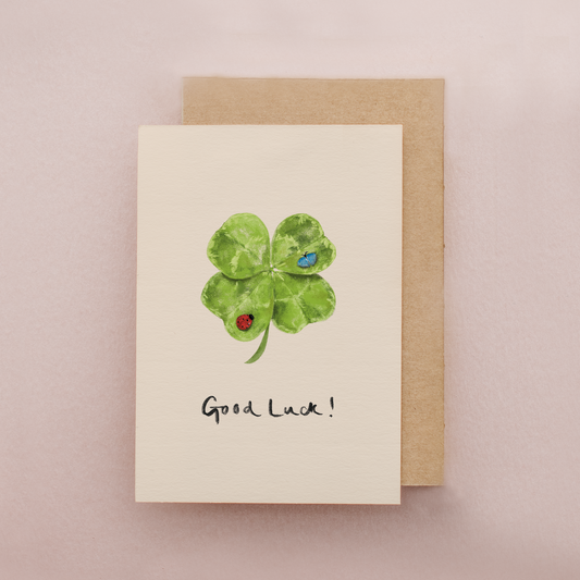 Four Leaf Clover Good Luck Card | Wishes