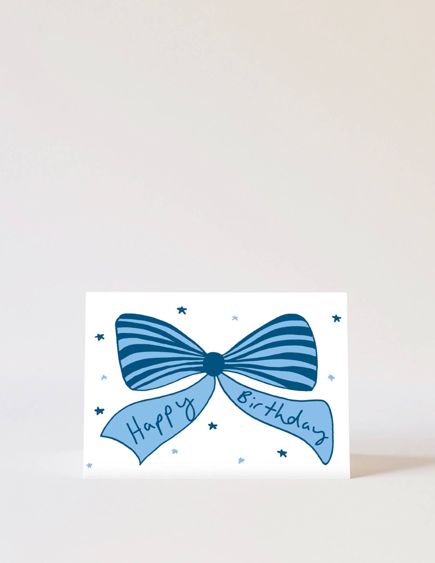 Bows Birthday Card Blue: Blue / Matte