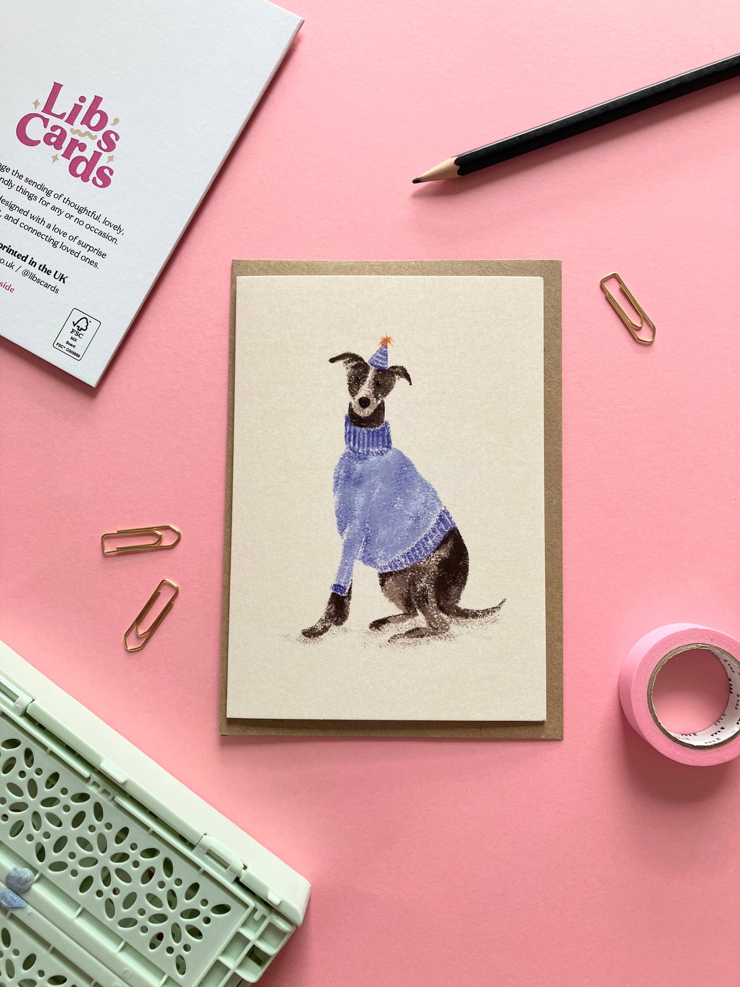 Whippet Dog Birthday Card, Friendship Celebration