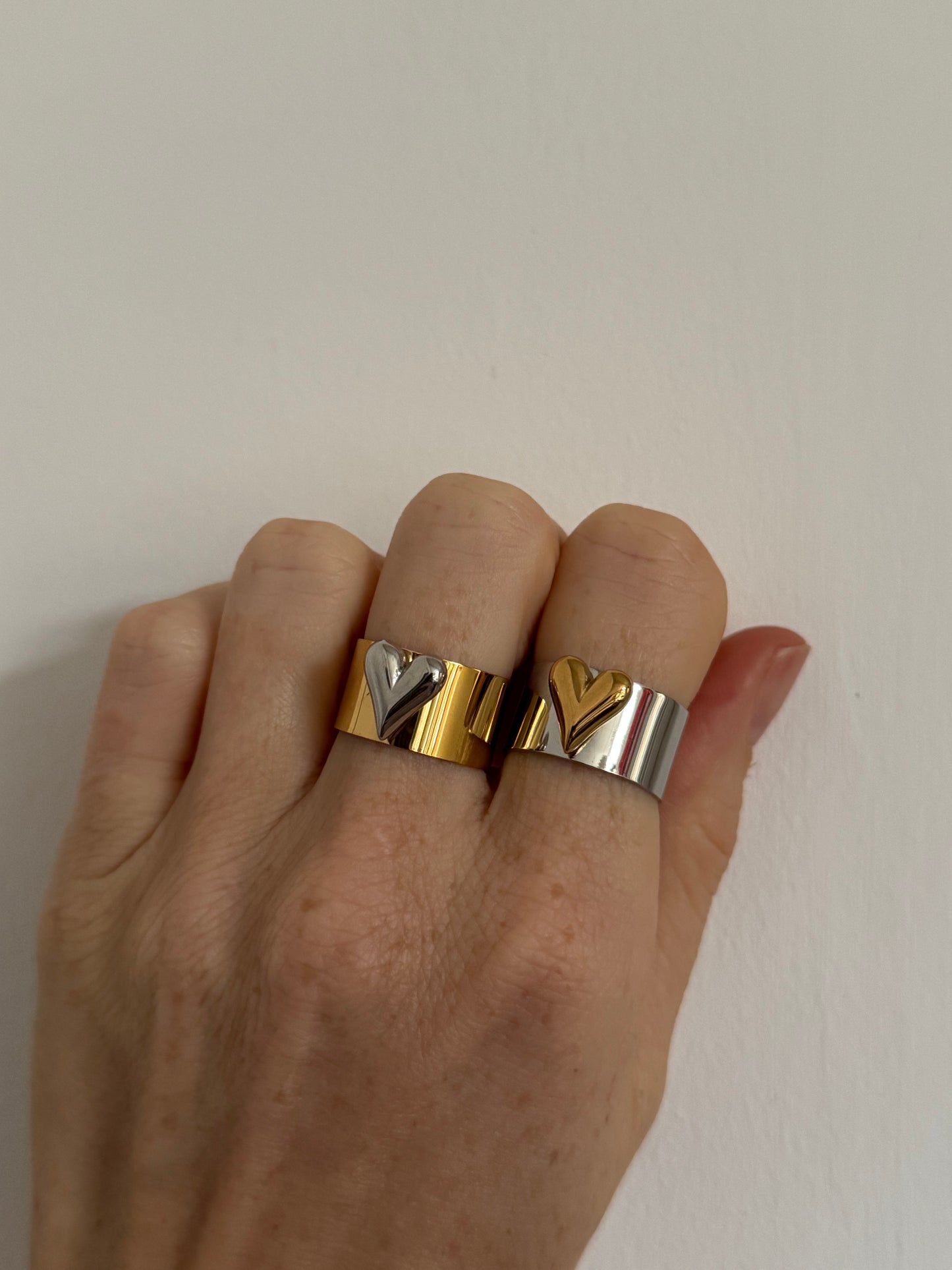 Lenny Heart Ring - Gold / Silver