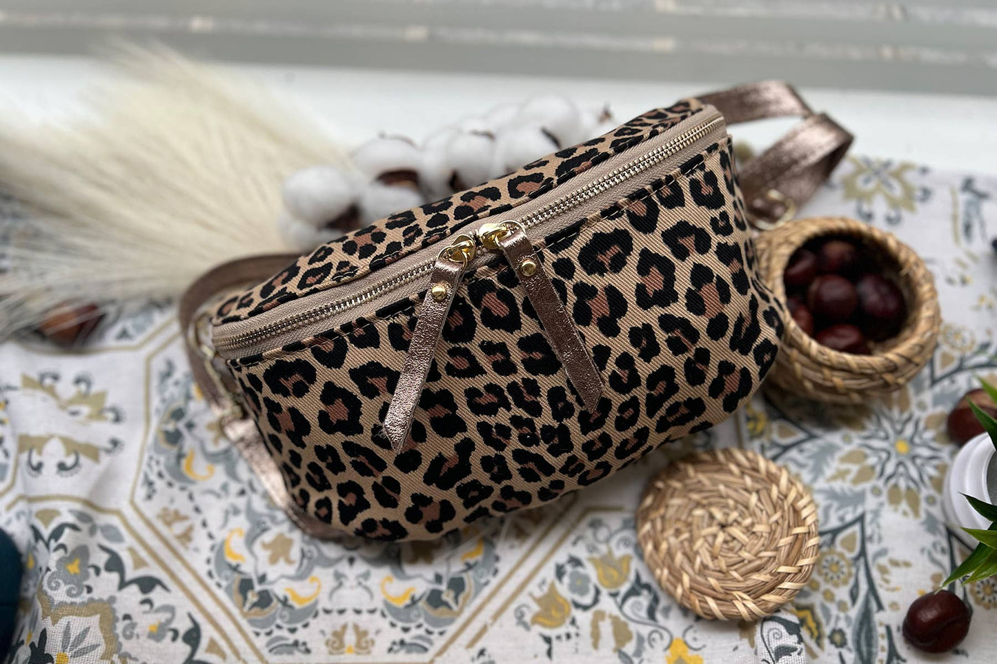 Rosalia Bag: Camel Leopard