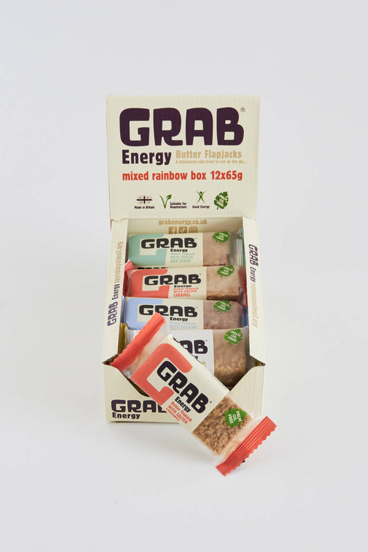 Grab Energy Mixed Box of Butter Flapjacks 12x65g