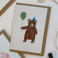 Birthday Bear Card, Children's Celebration Parents Cards for