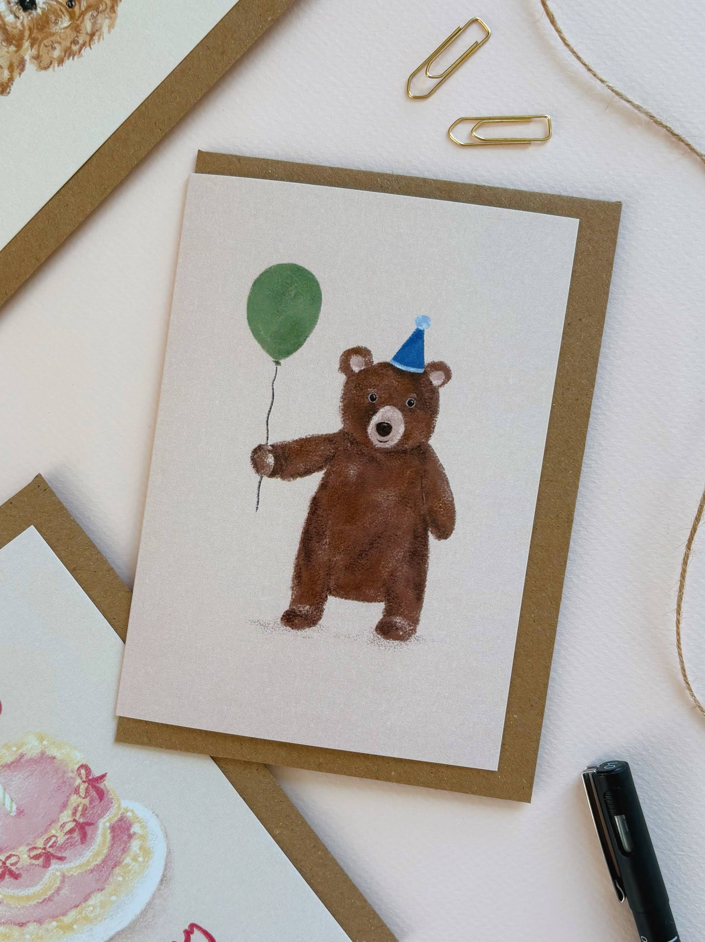 Birthday Bear Card, Children's Celebration Parents Cards for