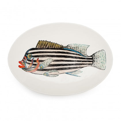 Black and White Long Fish Platter
