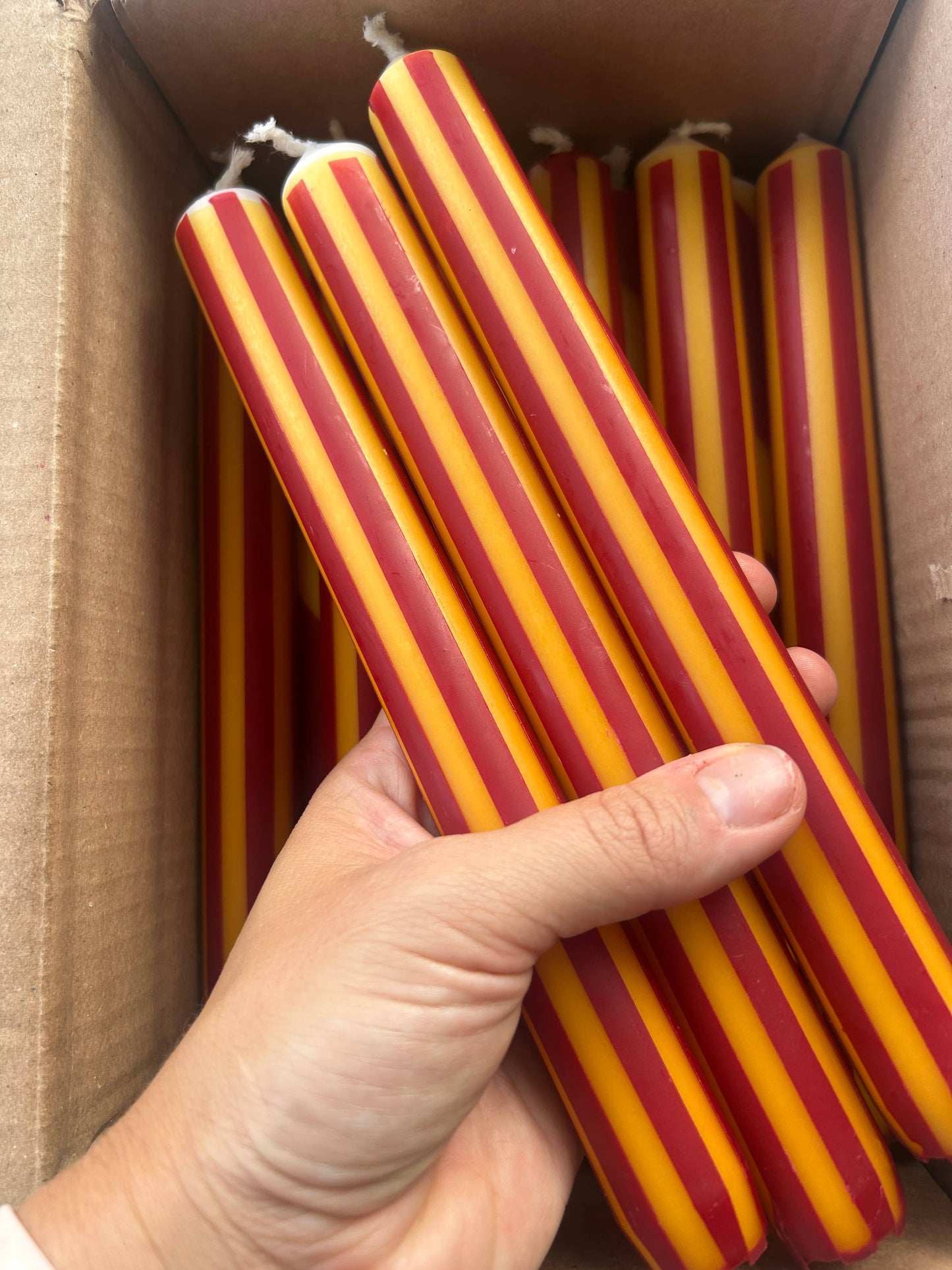 AUTUMN PINSTRIPES INDIVIDUAL : Apricot/rust red