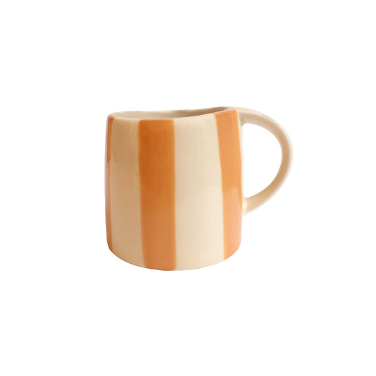 Striped Mug Orange Cream