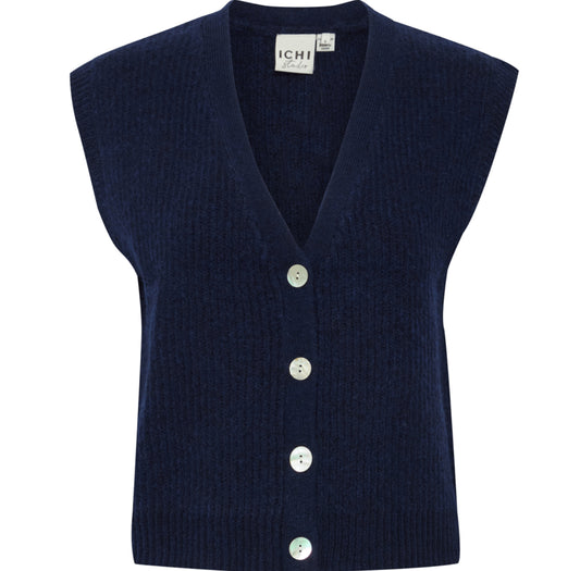 Navy Povoke Waistcoat