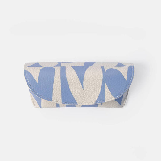 Blue Checkmate Heart Flap Glasses Case