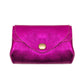 Small Leather purse: Fuchsia Metal