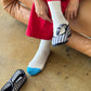 Color Block Girlfriend Socks : Blue Red