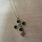 Green & Purple Cross necklace