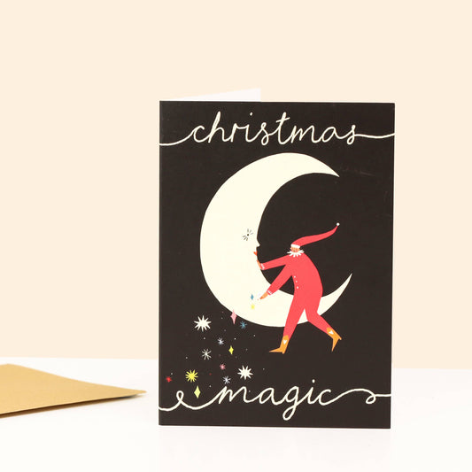Festive Magic Christmas Card | Moon | Folky Elf | Folklore