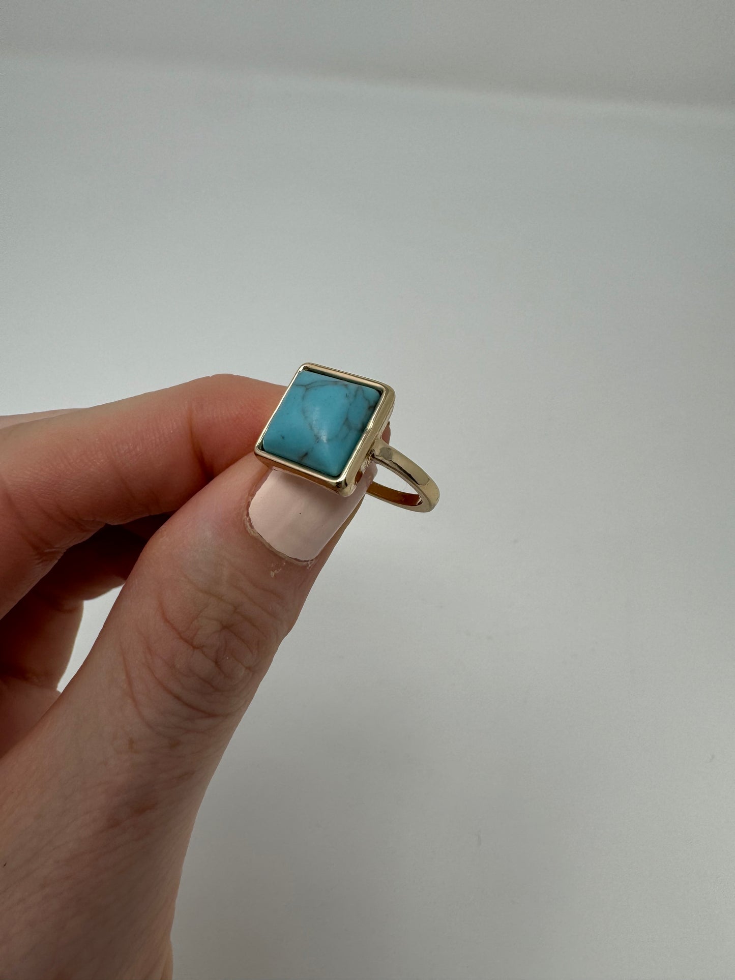 Stone marble ring : Light Blue