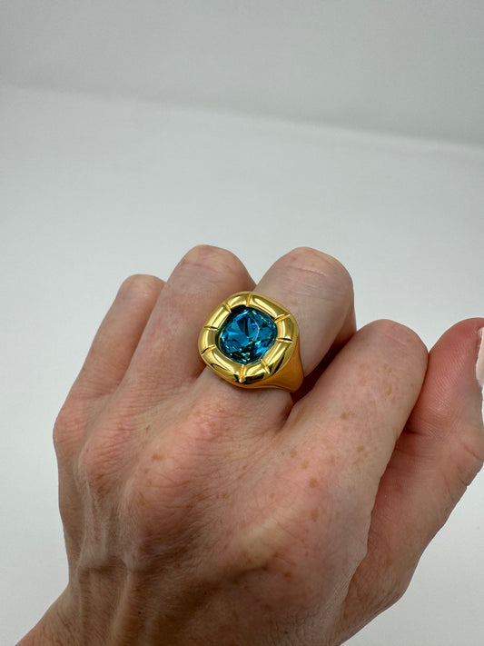 Sofia Chunky Gem Ring : Blue