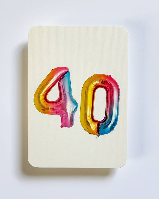 Birthday Balloon No.40 Greeting Card: Individual