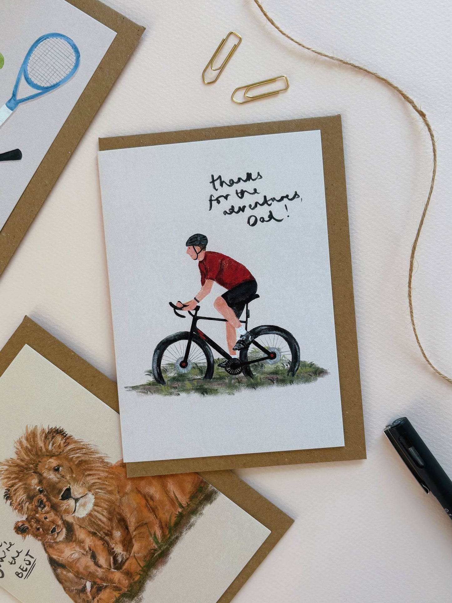 Cycling Father's Day Love Dad Travelling Adventures Card