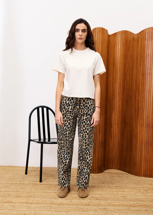 LEOPARD BOBTAIL JEANS