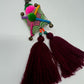 Embroidered tassel keyring : Wine