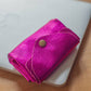 Small Leather purse: Fuchsia Metal