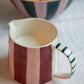Wine/Peach Pink Stripe Wide Jug