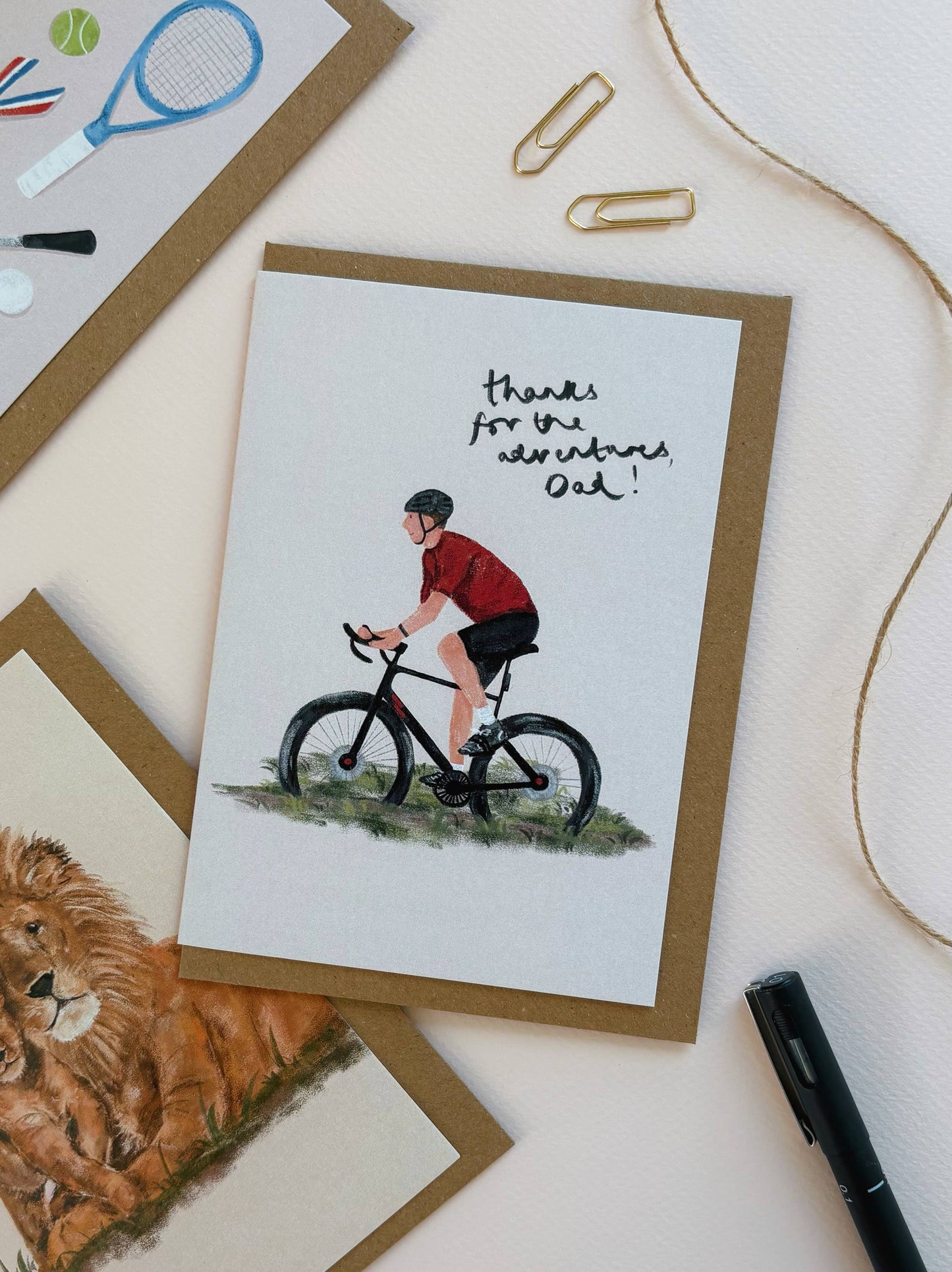 Cycling Father's Day Love Dad Travelling Adventures Card