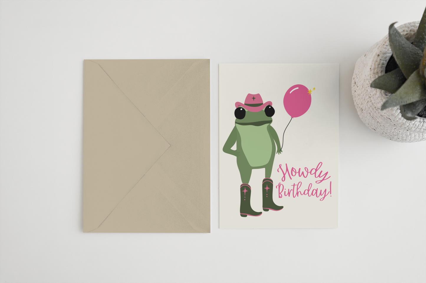 Howdy birthday A6/5x7 card: Cello Bag (Biodegradeable) / A6