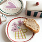 Lilac/Teal Stripe Butter Dish