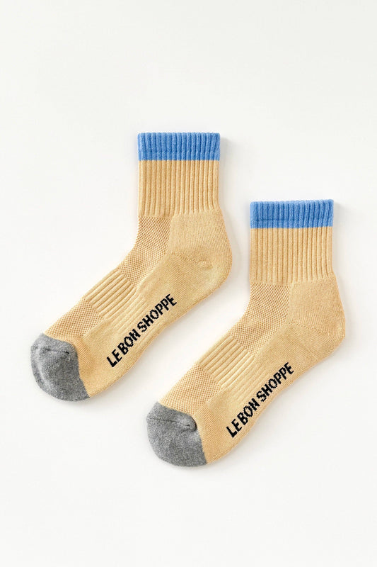 Color Block Girlfriend Socks : Yellow Blue