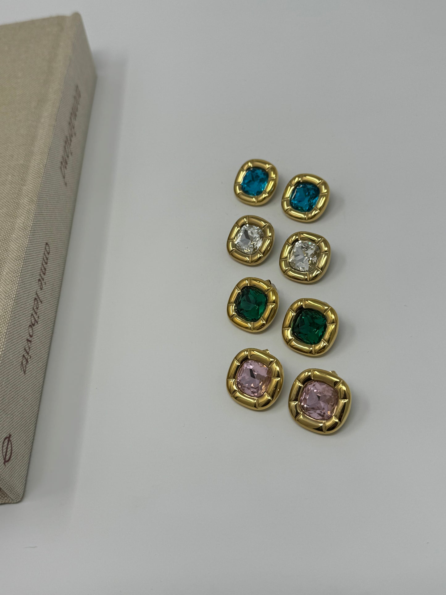 Sofia Chunky Gem Stone Earrings : Green