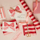 Bows Birthday Card Pink & Red: Pink / Matte