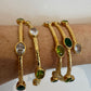Crystal hammered bangle