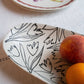 Flowers in Vase/Wine Scallop Border Round Plate