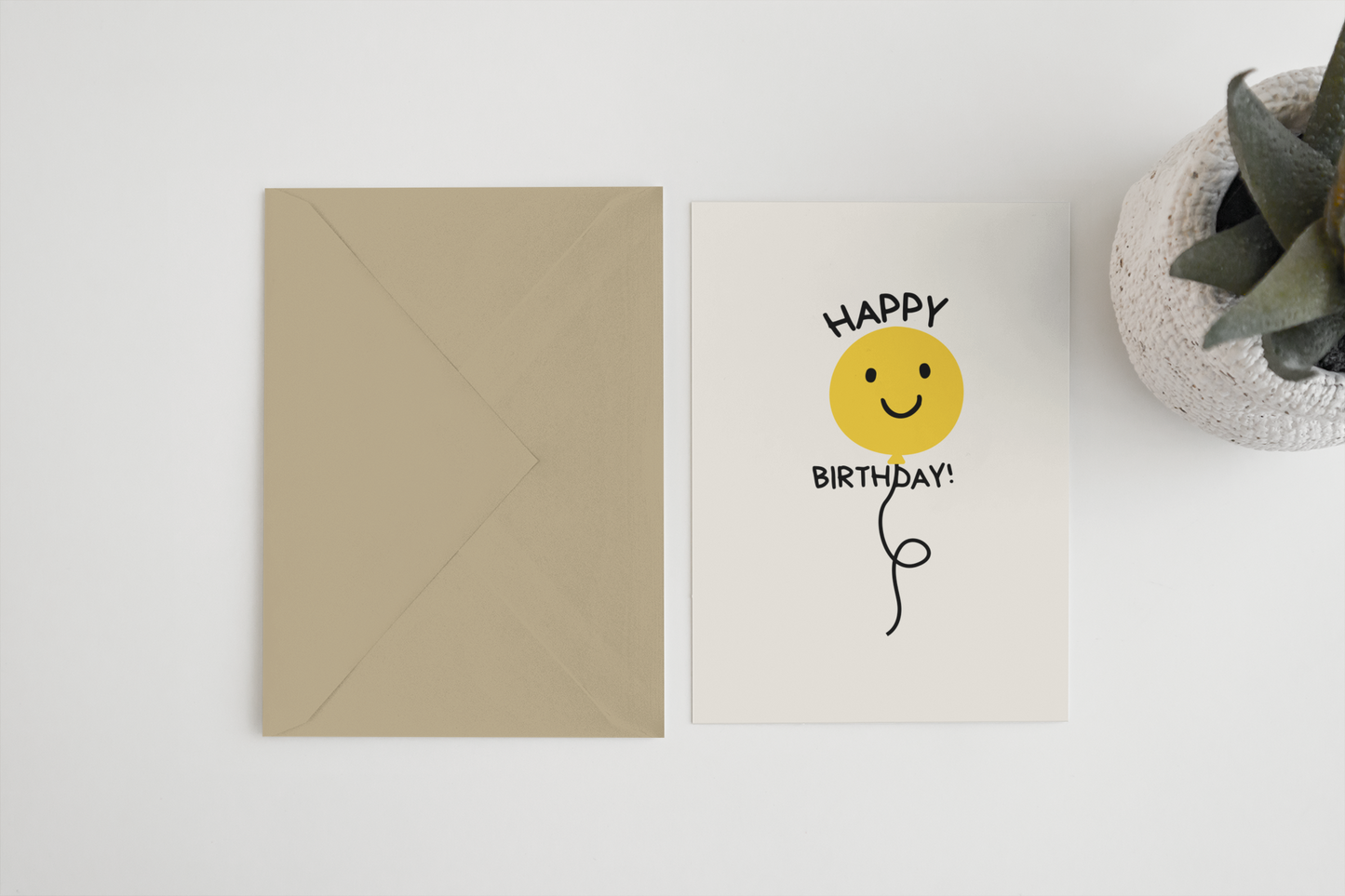 Happy Birthday Balloon A6/5x7 card: Naked (No cello or clasp) / A6