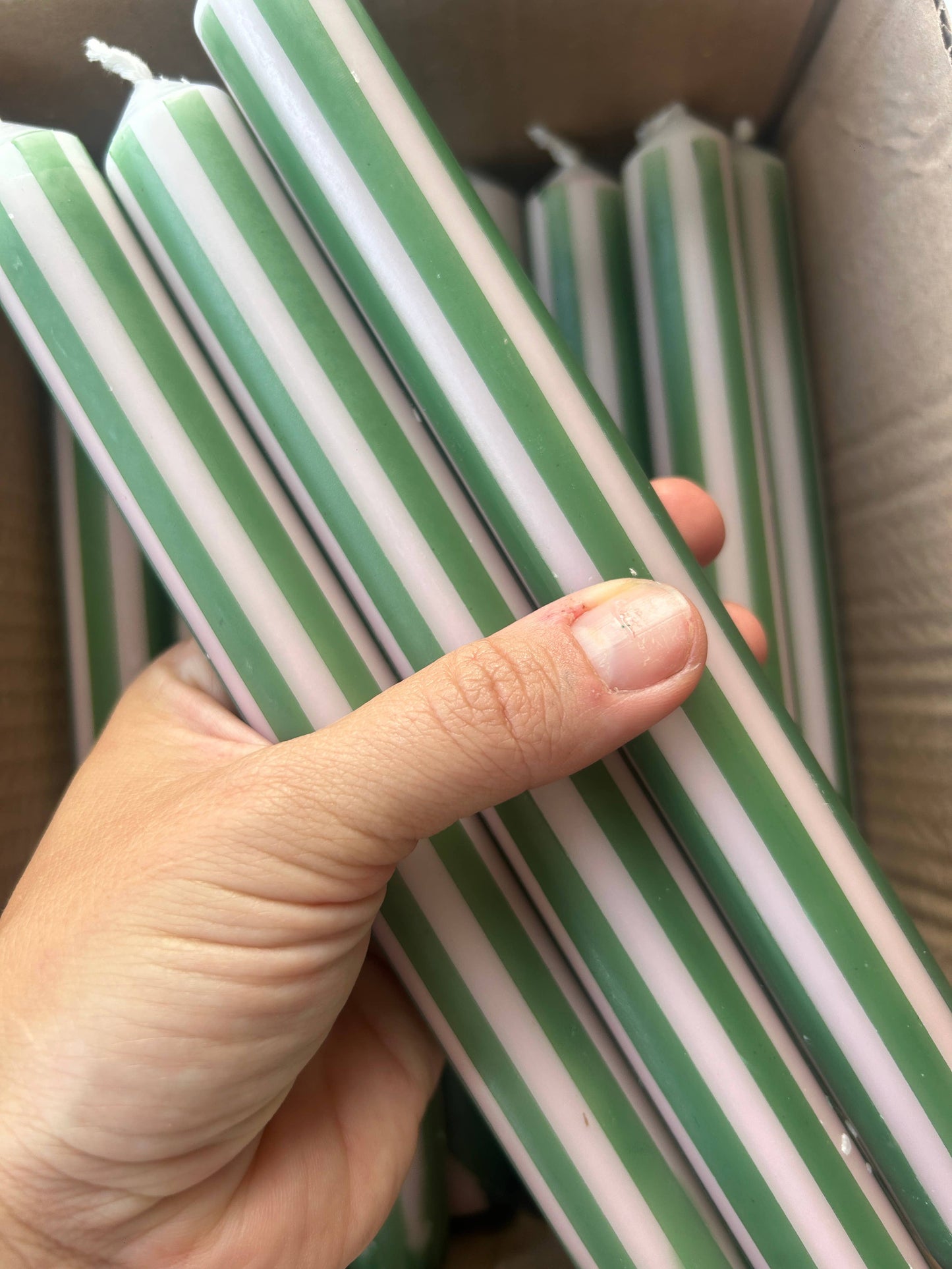 AUTUMN PINSTRIPES INDIVIDUAL : Apricot/rust red