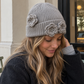 Crochet Flower Knit Beanie