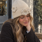 Crochet Flower Knit Beanie