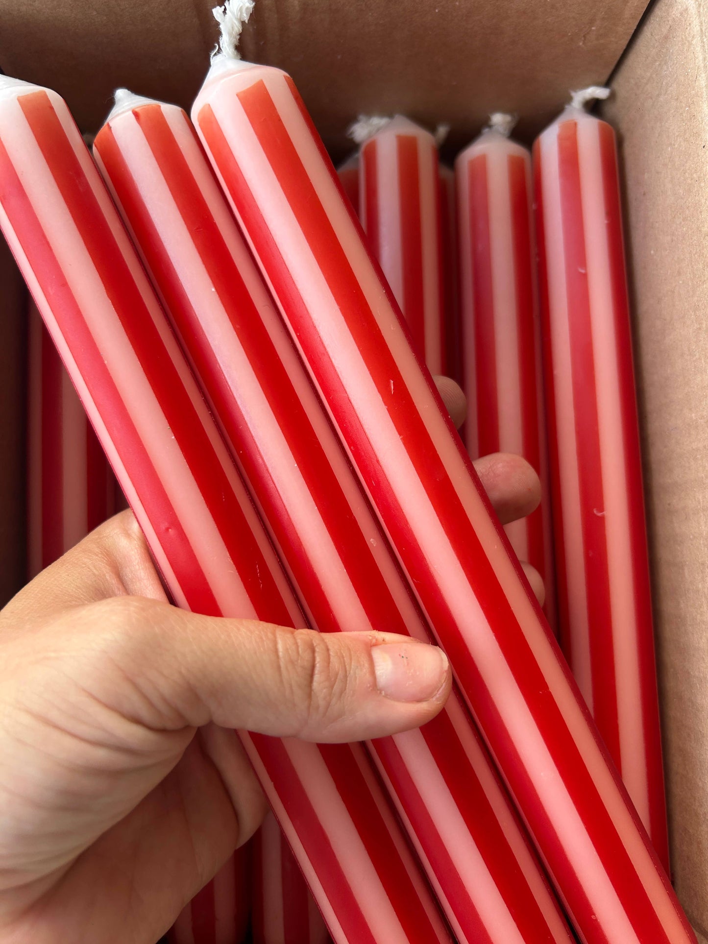 AUTUMN PINSTRIPES INDIVIDUAL : Apricot/rust red