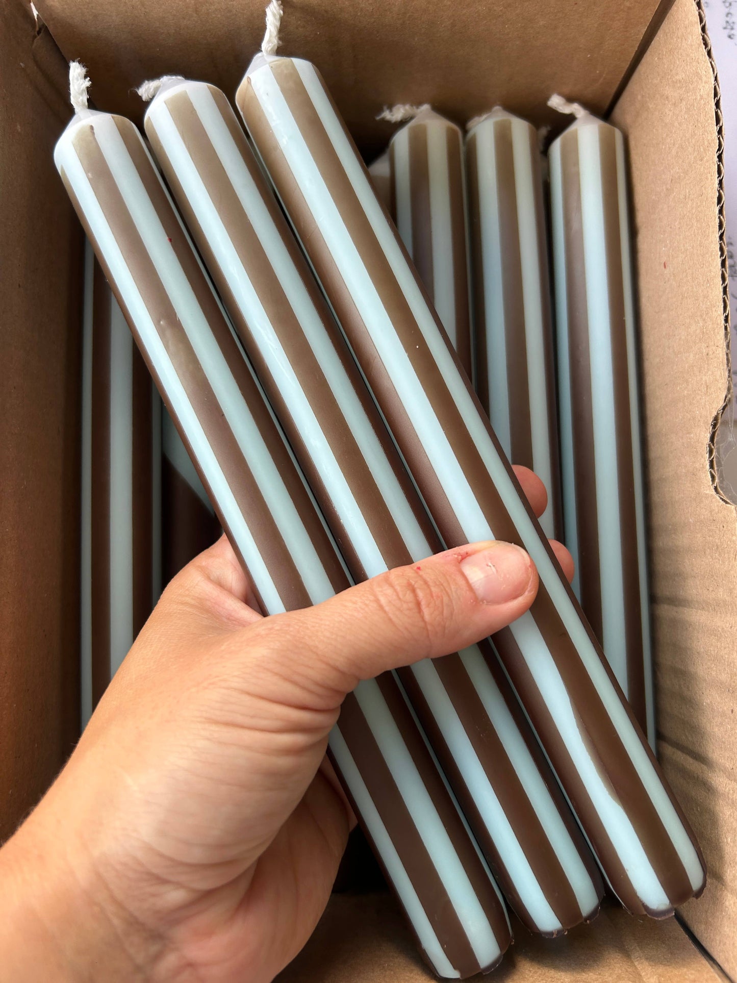 AUTUMN PINSTRIPES INDIVIDUAL : Apricot/rust red