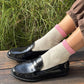 Color Block Girlfriend Socks : Grey Pink
